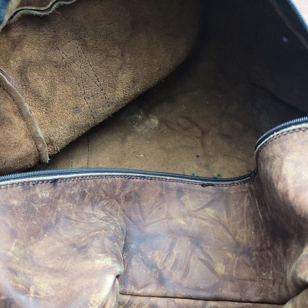 Vintage Nokona Leather Bag Travel Overnight Duffle Carry On Rare - Picture 11 of 14